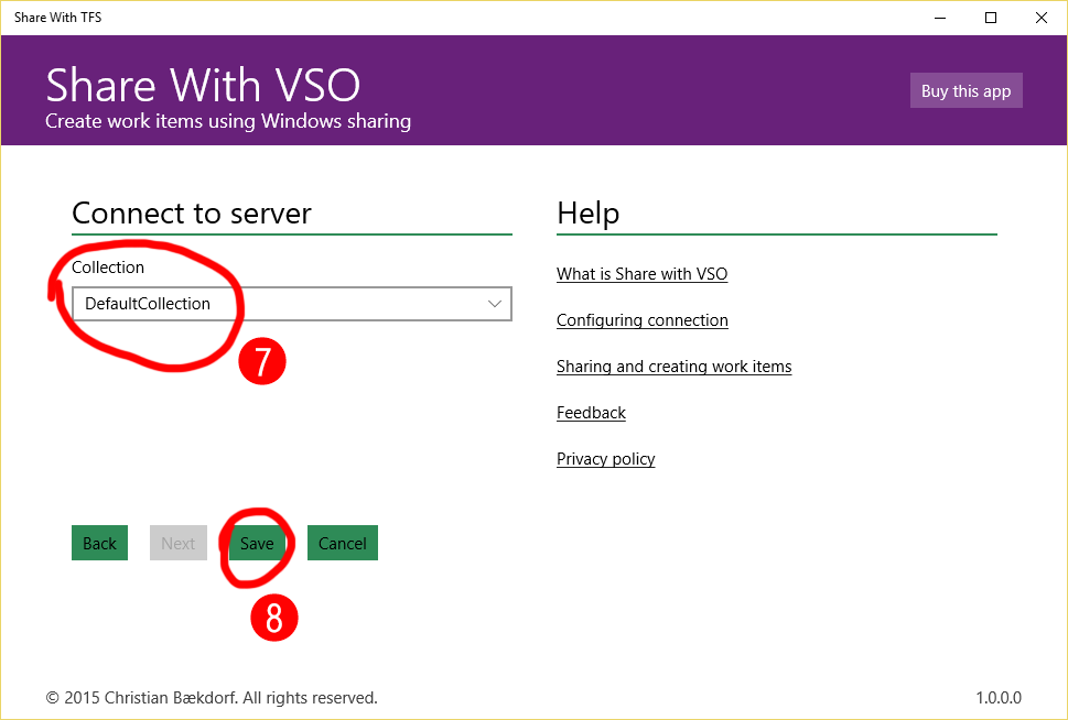 Configure Share With Vso For Visual Studio Online Using Personal Access